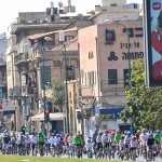 Multi riding singles in Tel Aviv.